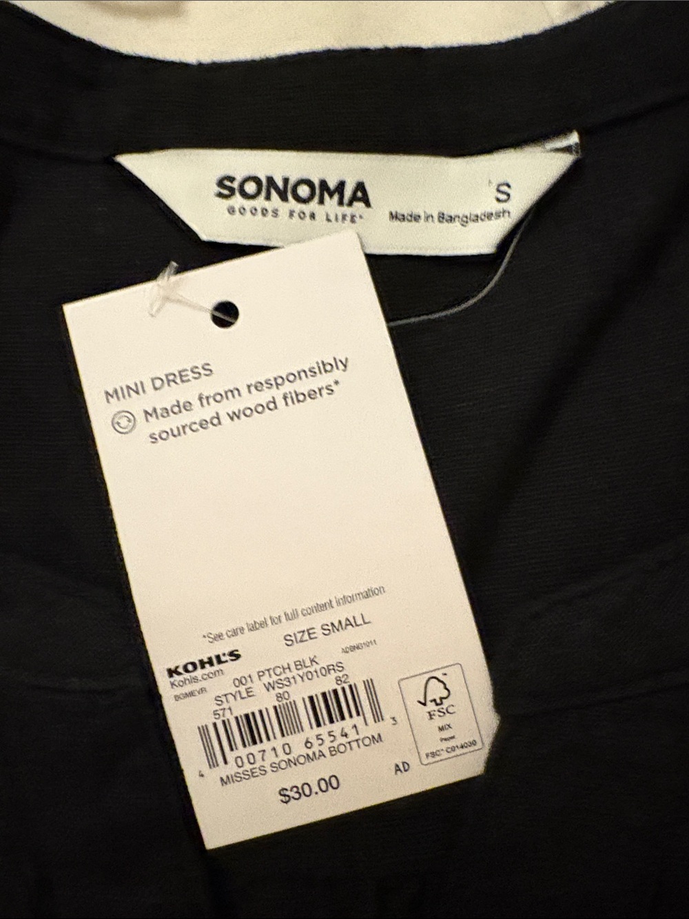 Sonoma Sleeveless Black Midi Dress - Picture 4 of 4
